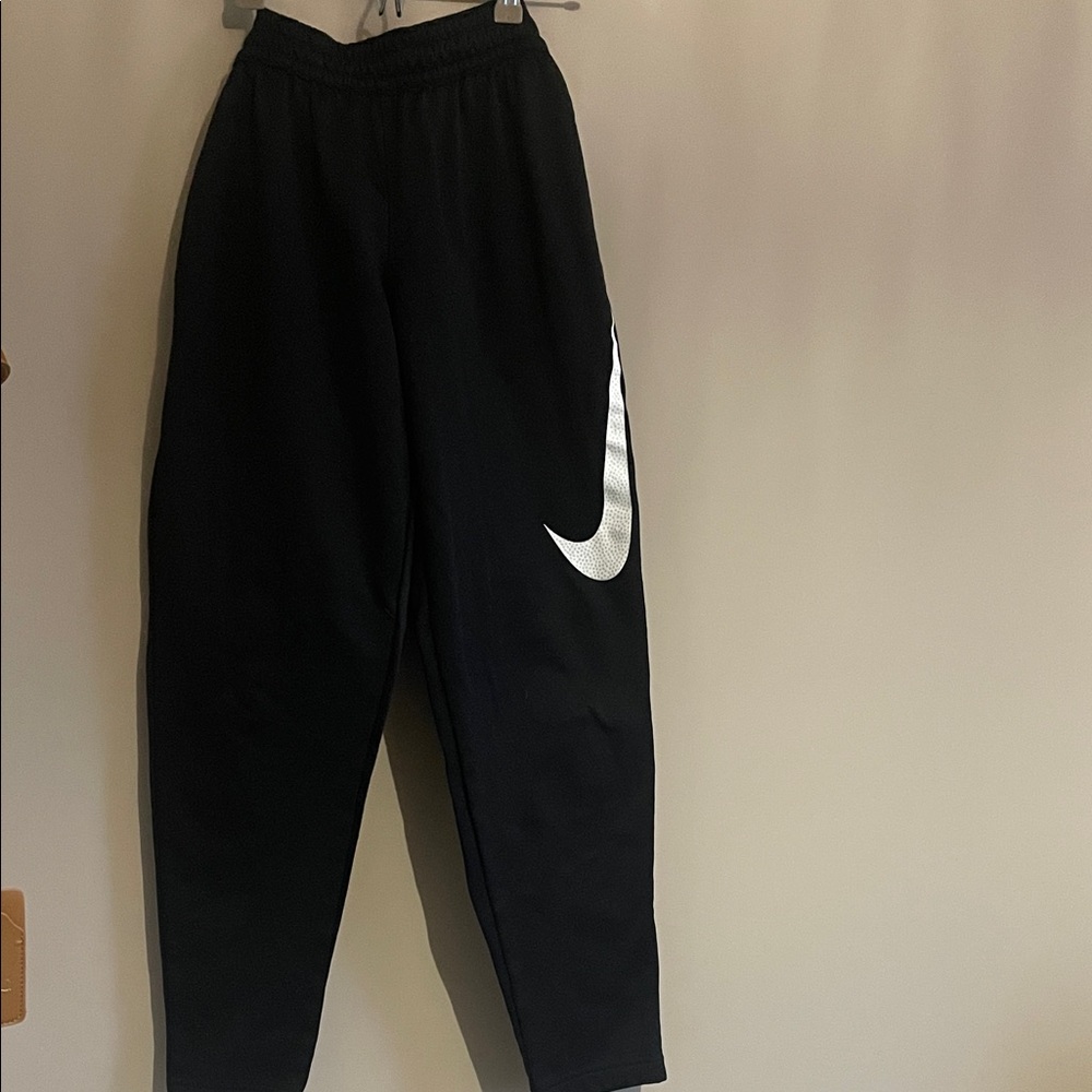 Nike Black Joggers with White Swoosh